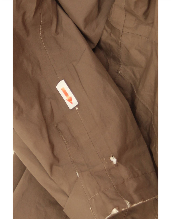 The North Face Mens Hooded Rain Jacket UK 40 Large Brown Polyester