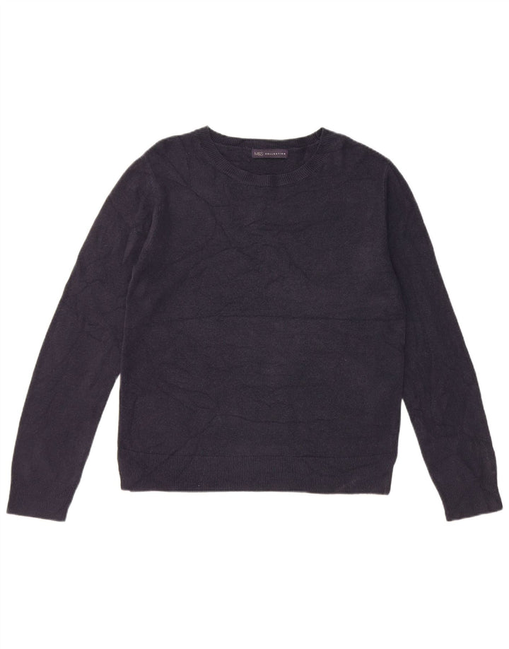 Marks & Spencer Womens Boat Neck Jumper Sweater UK 12 Medium Navy Blue