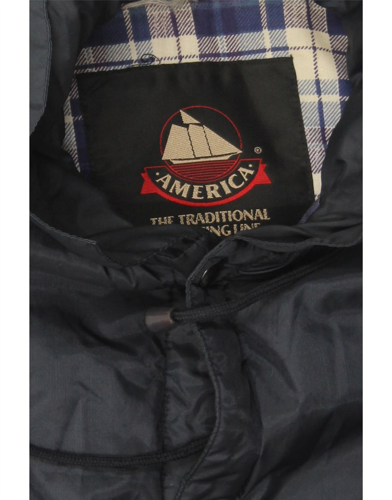 VINTAGE Mens Windbreaker Jacket UK 42 XL Navy Blue Polyamide Vintage Vintage and Second-Hand Vintage from Messina Hembry 