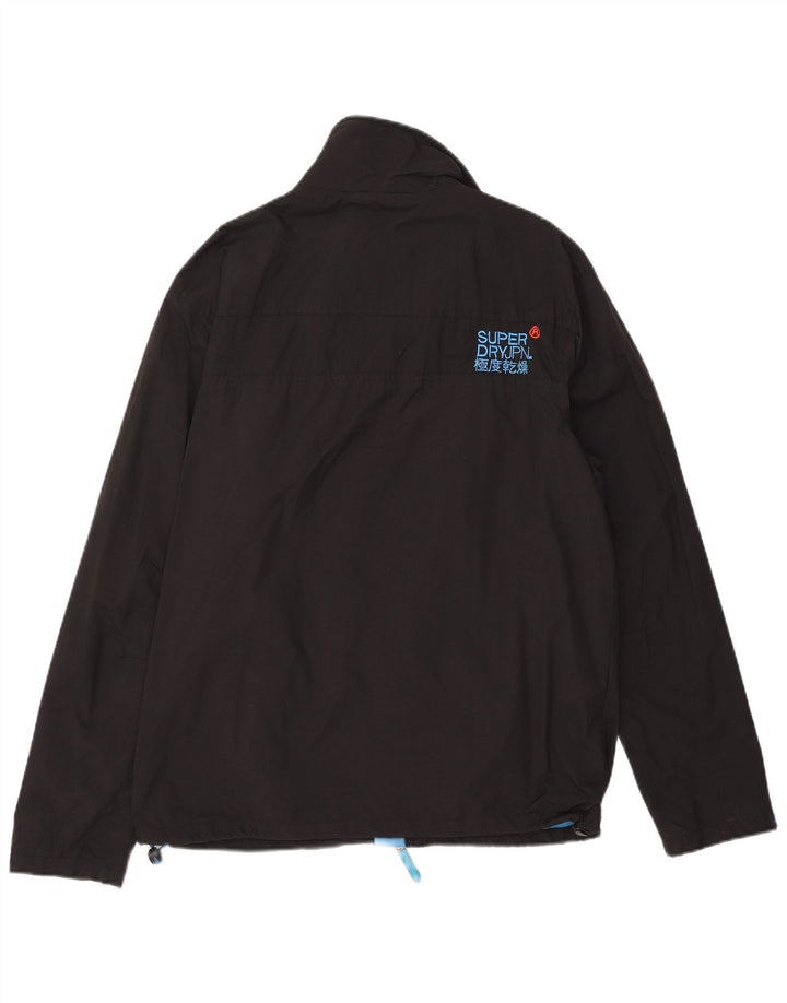 Superdry Mens The Windhiker Rain Jacket UK 44 2XL Black Nylon