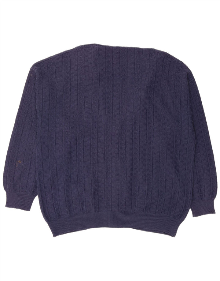 IL GRANCHIO Mens Cardigan Sweater XL Navy Blue