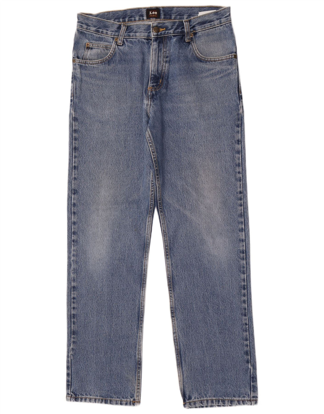 Lee Mens Straight Jeans W32 L30 Blue Cotton
