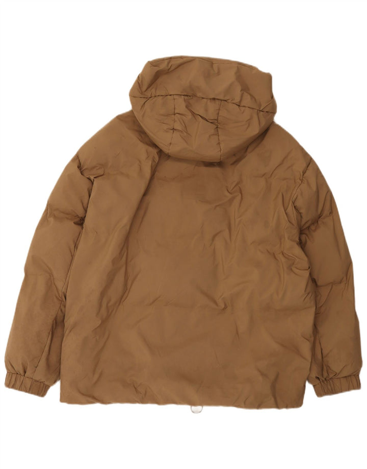 Zara Womens Oversized Padded Jacket UK 10 Small Beige Polyester