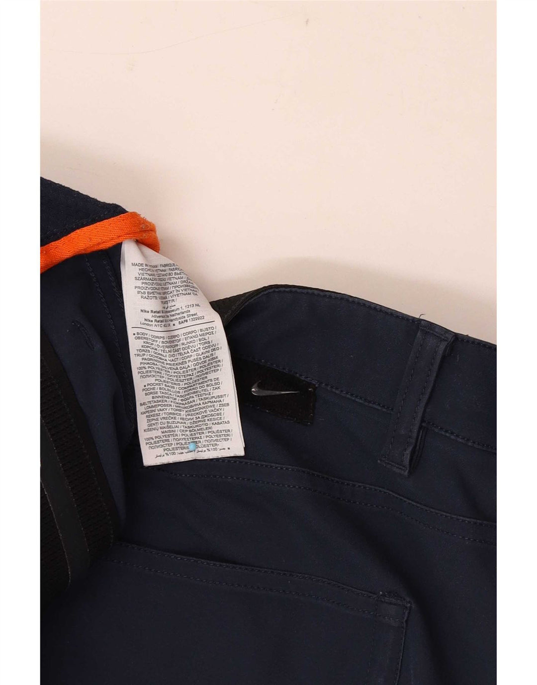 Nike Mens Straight Casual Trousers W36 L27 Navy Blue Polyester