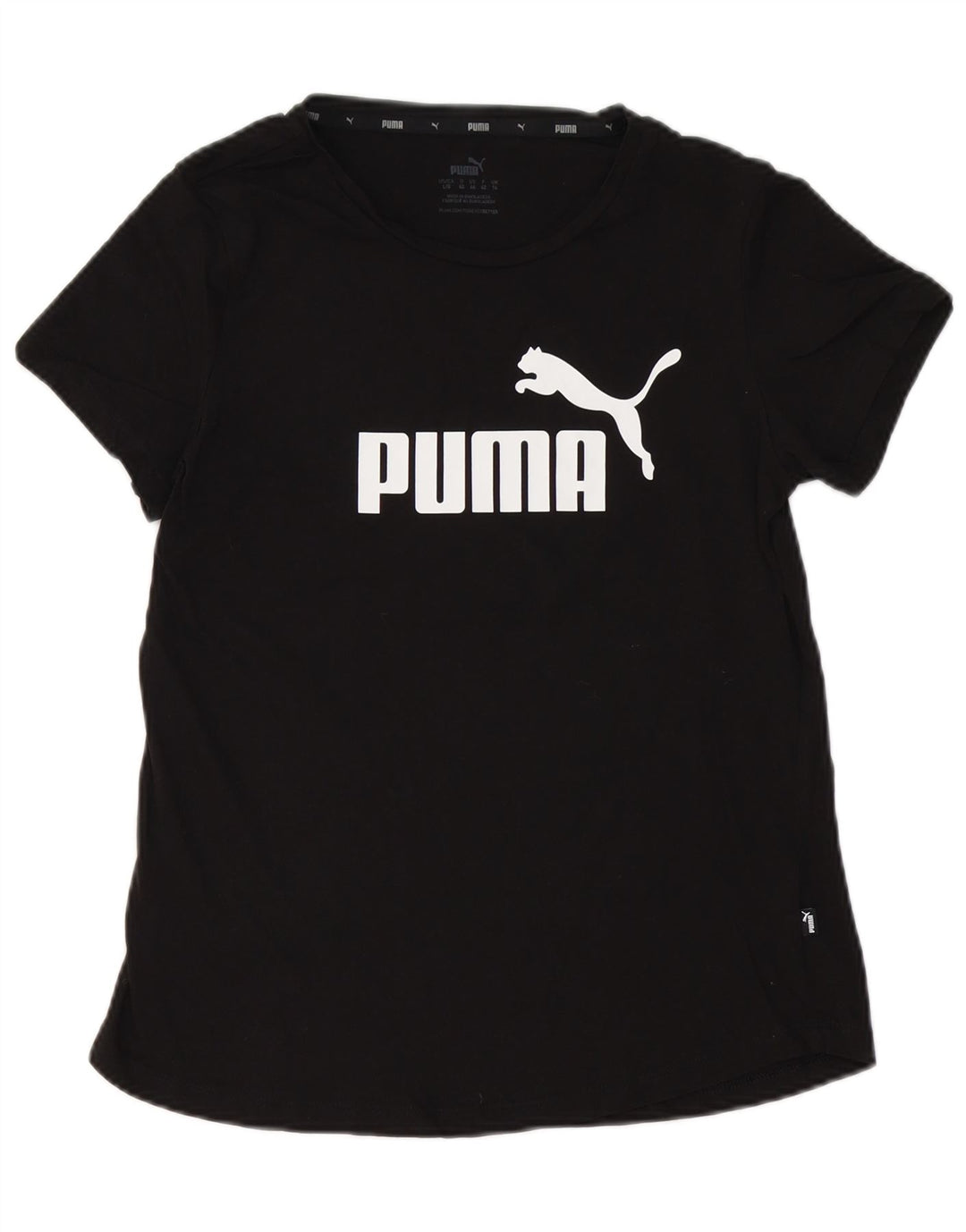 PUMA Womens Graphic T-Shirt Top UK 14 Large Black Cotton