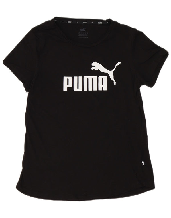 PUMA Womens Graphic T-Shirt Top UK 14 Large Black Cotton