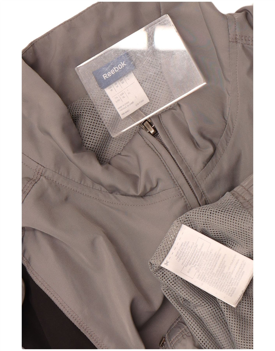 Reebok Mens Tracksuit Top Jacket Medium Grey Colourblock Polyester