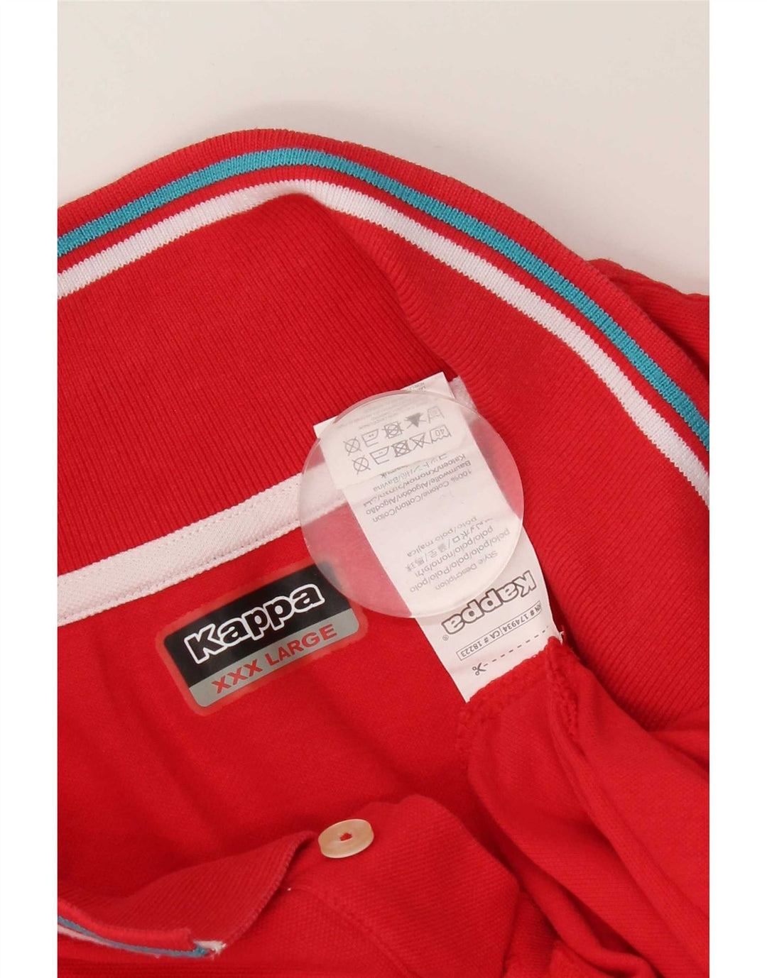 Kappa Mens Polo Shirt 3XL Red Striped Cotton