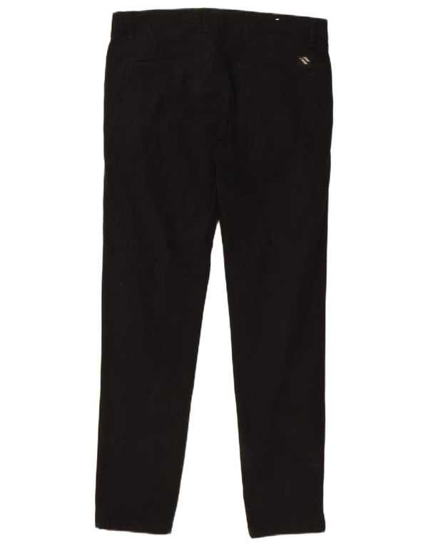 Zara Mens Slim Chino Trousers EU 42 Large W32 L30 Black Cotton