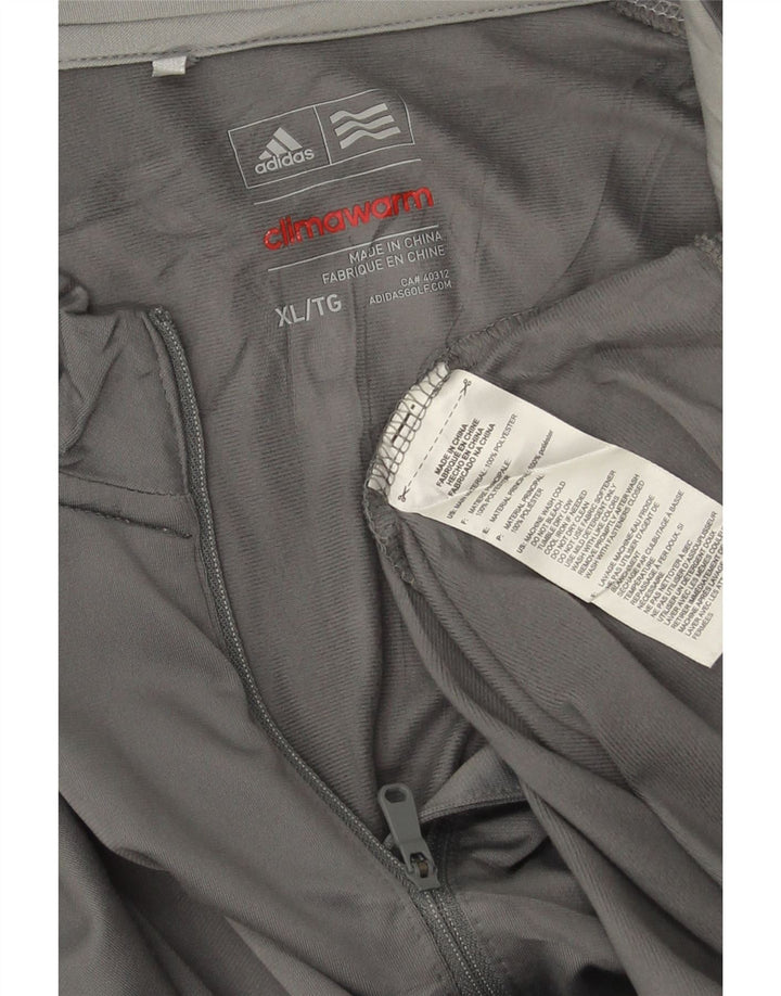 Adidas Mens Climawarm Graphic Zip Neck Pullover Tracksuit Top XL Grey