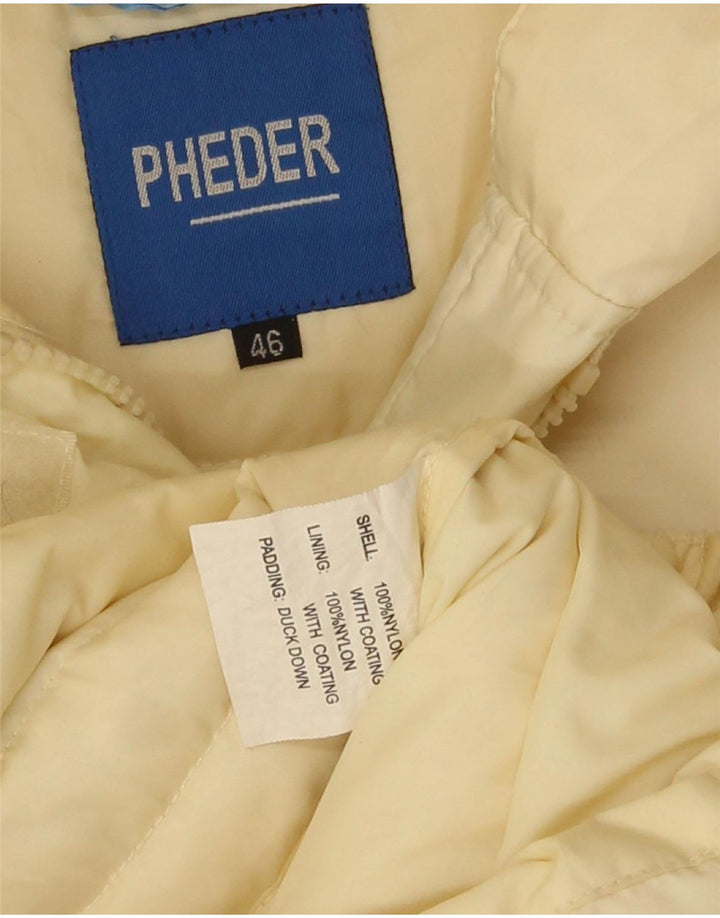 Pheder Womens Hooded Padded Coat IT 46 Large Yellow Nylon