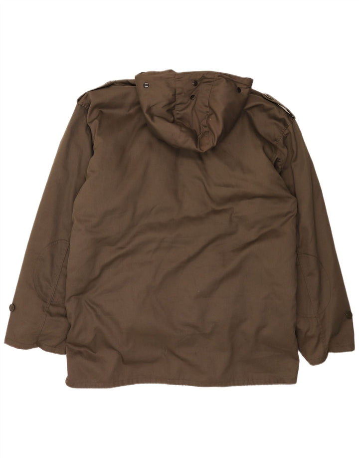 Vintage Mens Hooded Parka Jacket IT 62 6XL Brown