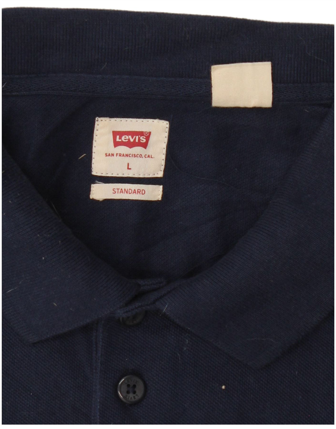 Levi's Mens Standard Fit Polo Shirt Large Navy Blue Cotton