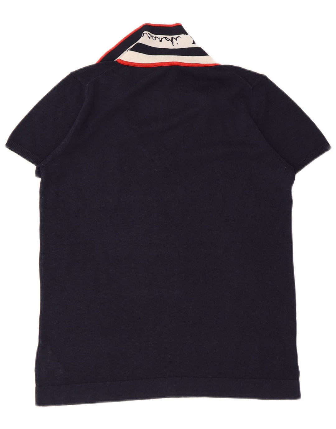 TRUSSARDI JEANS Womens Polo Neck Jumper Sweater UK 14 Large Navy Blue