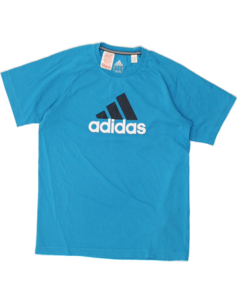 ADIDAS Boys Graphic T-Shirt Top 13-14 Years Blue Cotton | Vintage Adidas | Thrift | Second-Hand Adidas | Used Clothing | Messina Hembry 