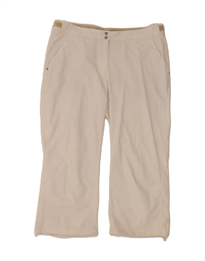 FILA Womens Straight Cropped Trousers UK 16 Large W38 L25 White Polyester Vintage Fila and Second-Hand Fila from Messina Hembry 
