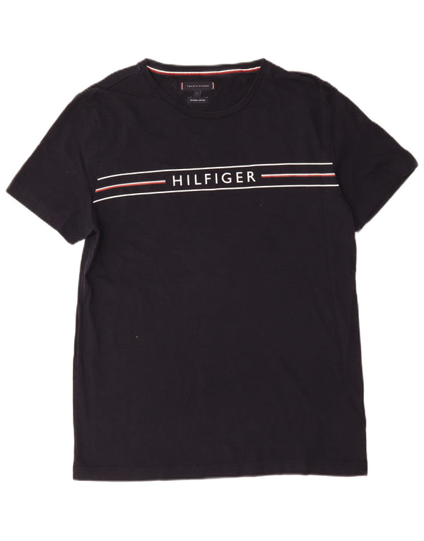 Tommy Hilfiger Mens Graphic T-Shirt Top Large Navy Blue Cotton
