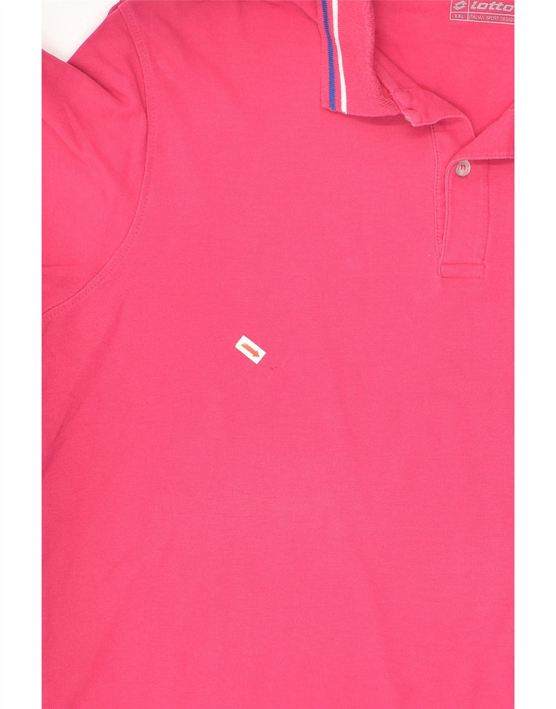 LOTTO Mens Slim Polo Shirt 2XL Pink Cotton | Vintage Lotto | Thrift | Second-Hand Lotto | Used Clothing | Messina Hembry 