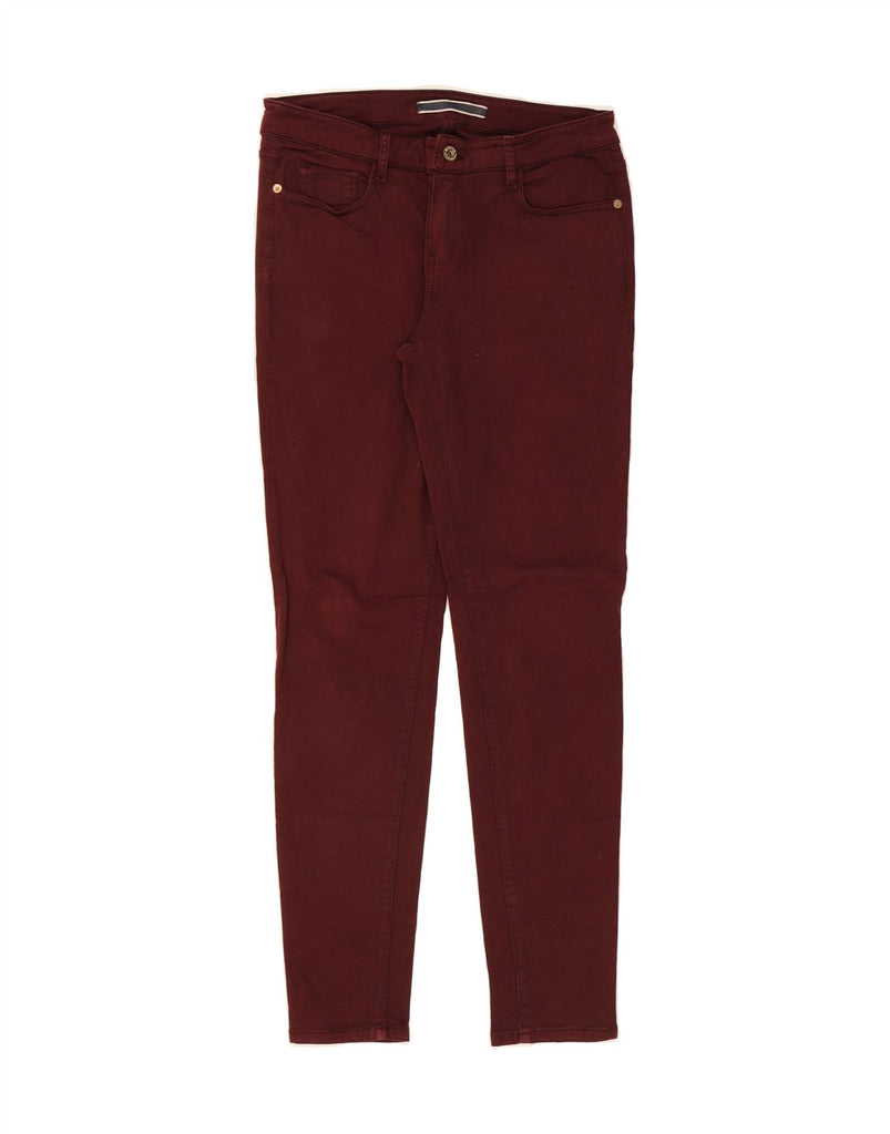 MASSIMO DUTTI Womens Skinny Casual Trousers EU 40 Medium W30 L29 Burgundy Vintage Massimo Dutti and Second-Hand Massimo Dutti from Messina Hembry 