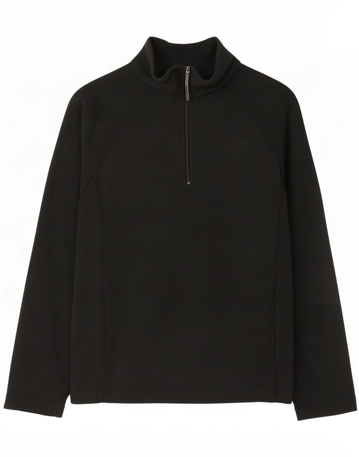 Berghaus Womens Zip Neck Fleece Jumper UK 14 Large Black Polyester