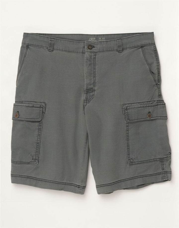 Izod Mens Salt Water Cargo Shorts Large W36 Grey