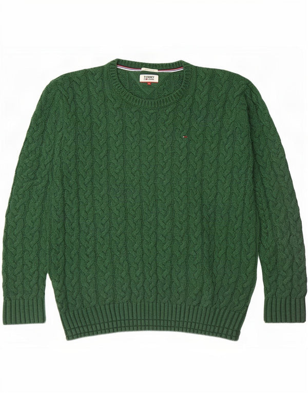 Tommy Hilfiger Mens Regular Fit Crew Neck Jumper Sweater Medium Green