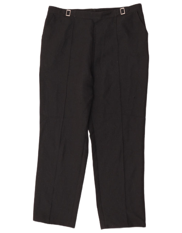 Marks & Spencer Womens Tapered Casual Trousers UK 16 Large W34 L29 Black