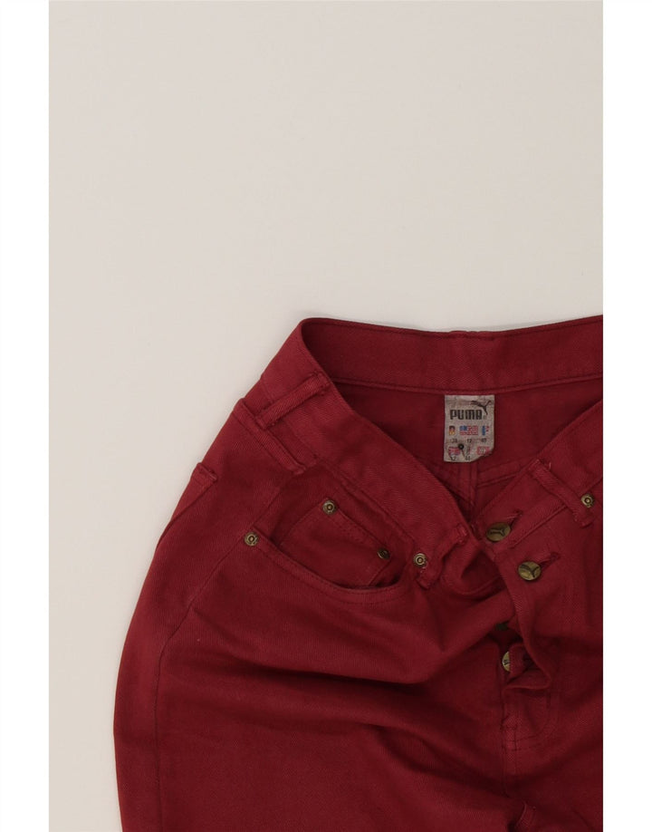 PUMA Womens Straight Jeans UK 12 Medium  Burgundy Cotton Vintage Puma and Second-Hand Puma from Messina Hembry 
