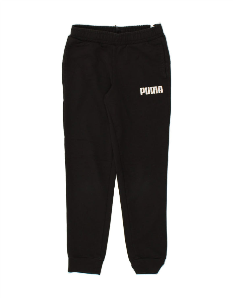 PUMA Girls Tracksuit Trousers Joggers 9-10 Years Black Cotton | Vintage Puma | Thrift | Second-Hand Puma | Used Clothing | Messina Hembry 