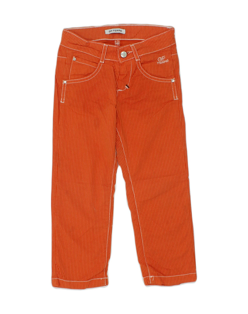 GF FERRE Boys Straight Casual Trousers 2-3 Years W20 L15 Orange Striped | Vintage GF Ferre | Thrift | Second-Hand GF Ferre | Used Clothing | Messina Hembry 