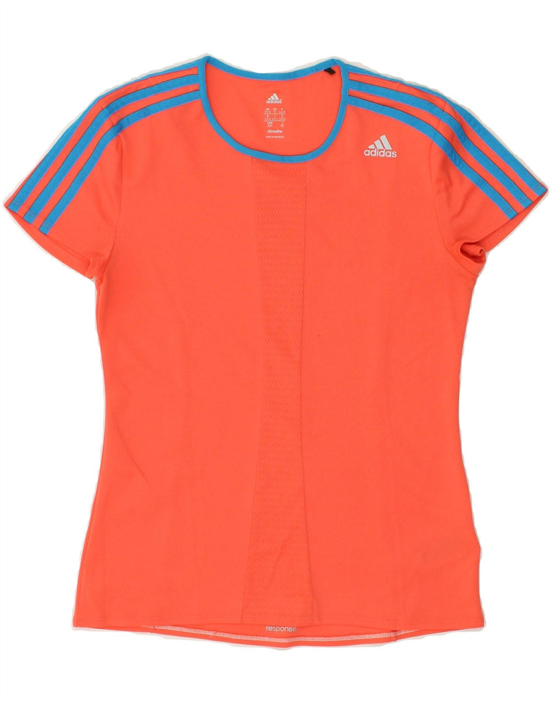 ADIDAS Womens Climalite T-Shirt Top UK 8/10 Small Orange Polyester | Vintage Adidas | Thrift | Second-Hand Adidas | Used Clothing | Messina Hembry 