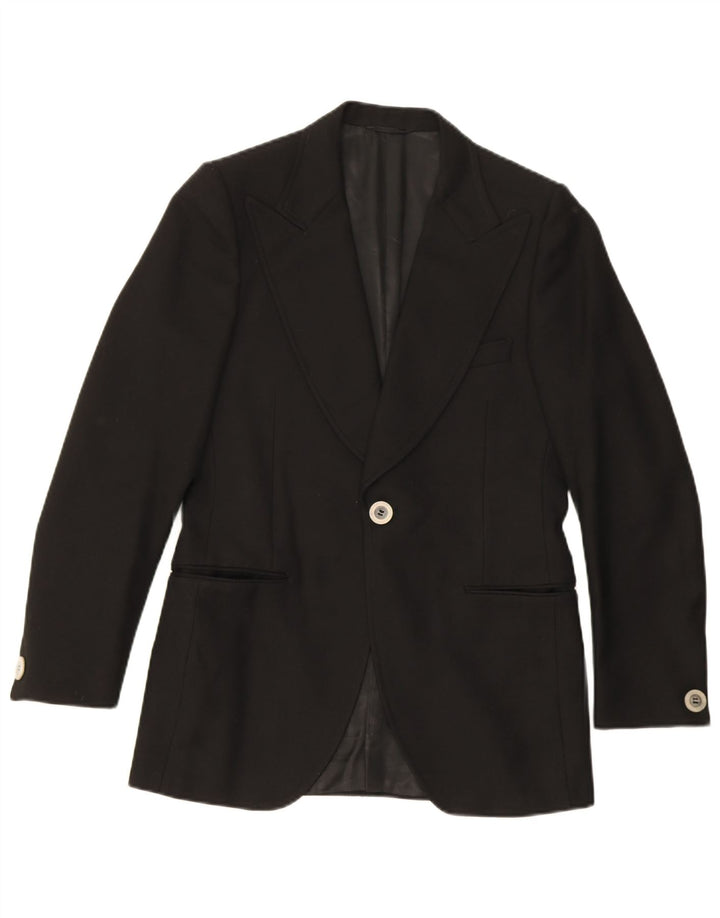 Facis Womens 1 Button 2 Piece Suit IT 48 Medium W30 L29 Black Wool