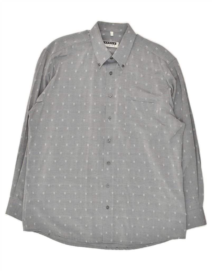 ANGELO LITRICO Mens Shirt Size 41/42 Large Grey Flecked Viscose | Vintage Angelo Litrico | Thrift | Second-Hand Angelo Litrico | Used Clothing | Messina Hembry 