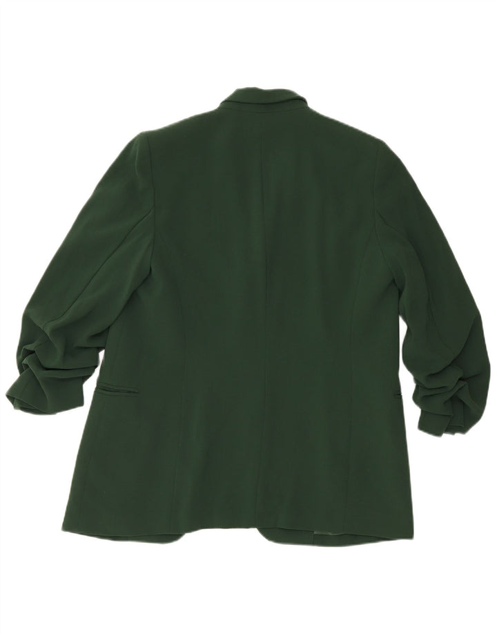 Marks & Spencer Womens 3/4 Sleeve Open Blazer Jacket UK 12 Medium Green