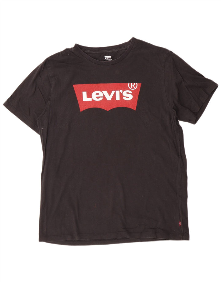 Levi's Mens Graphic T-Shirt Top Medium Black Cotton