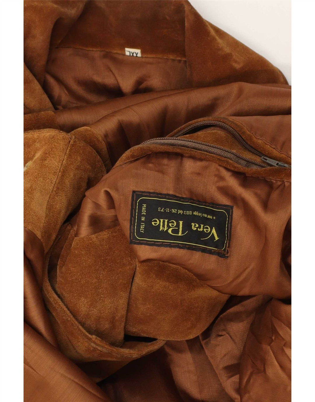 Vintage Mens Suede Jacket UK 44 2XL Brown Leather