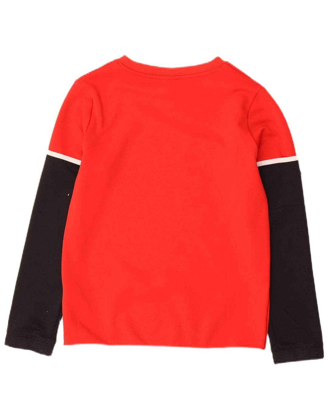 NIKE Boys Graphic Top Long Sleeve 12-13 Years Large Red Colourblock