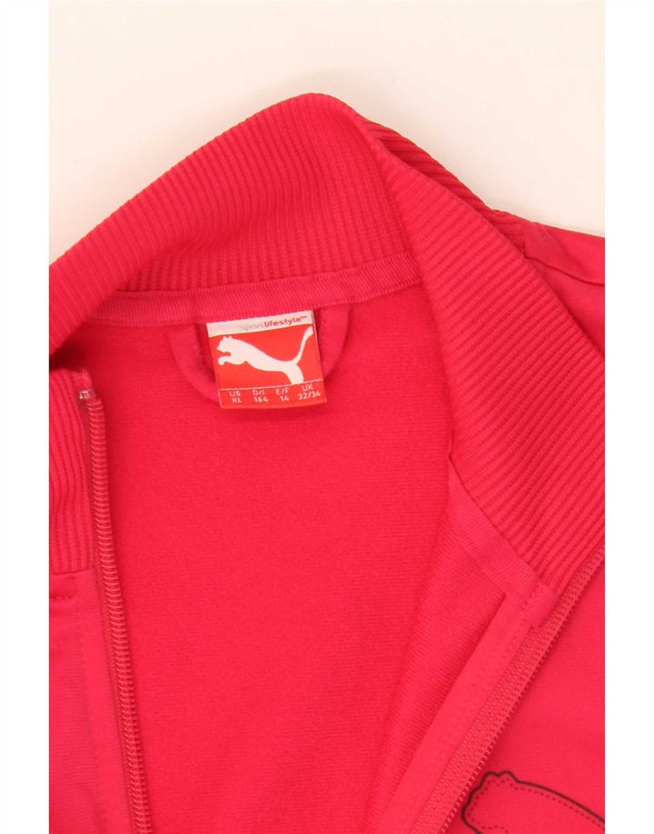 Puma Girls Graphic Tracksuit Top Jacket 13-14 Years Pink