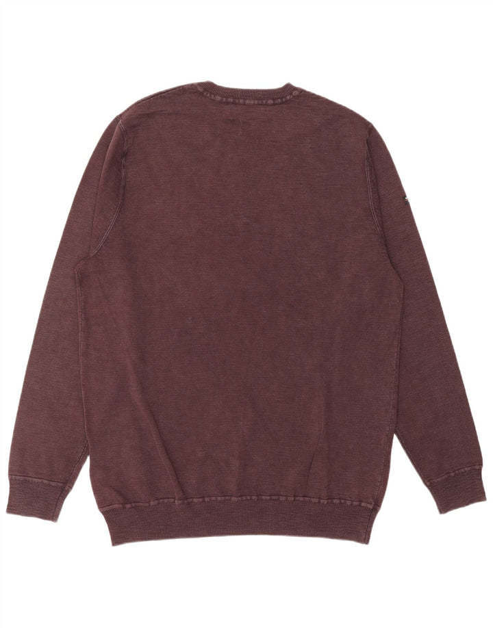 SUPERDRY Mens Crew Neck Jumper Sweater 2XL Burgundy Cotton
