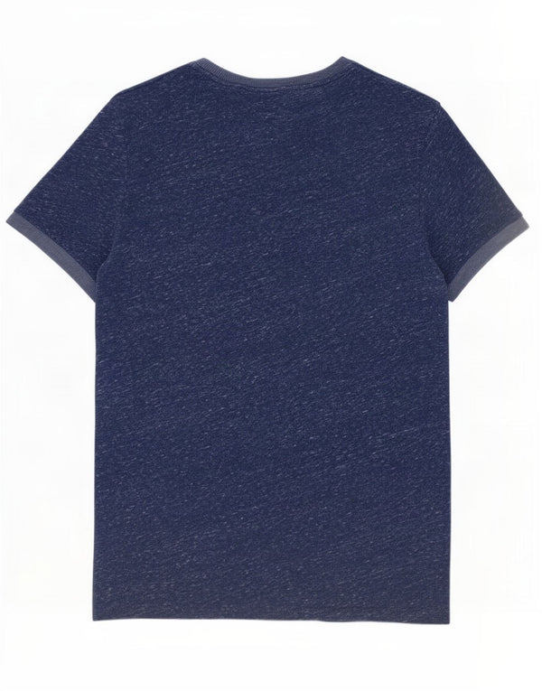 Superdry Mens Graphic T-Shirt Top Medium Navy Blue Flecked Cotton