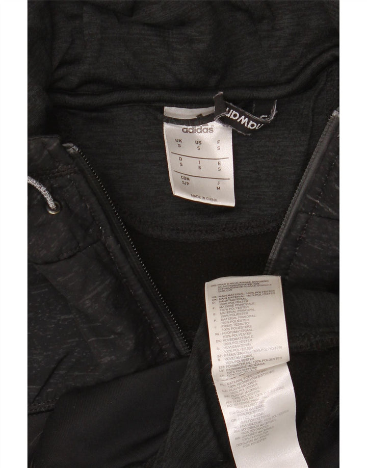 Adidas Mens Zip Hoodie Sweater Small Black Polyester