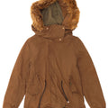 Zara Womens Oversized Hooded Parka Jacket UK 10 Small Brown Polyester