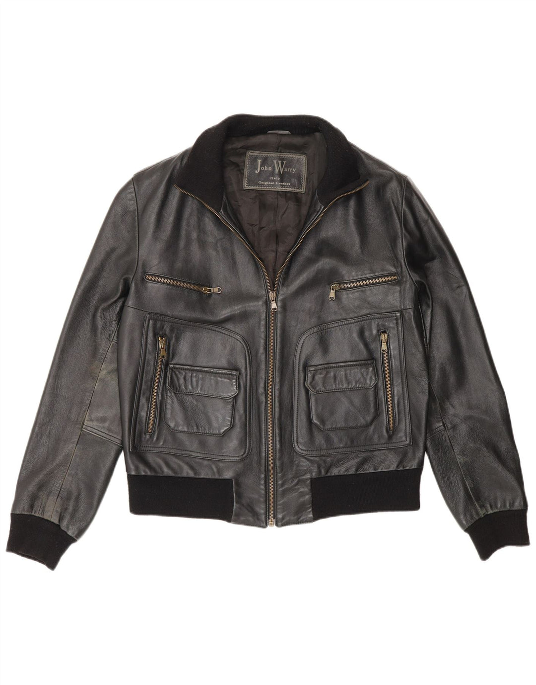 Vintage Mens Leather Jacket UK 38 Medium Black
