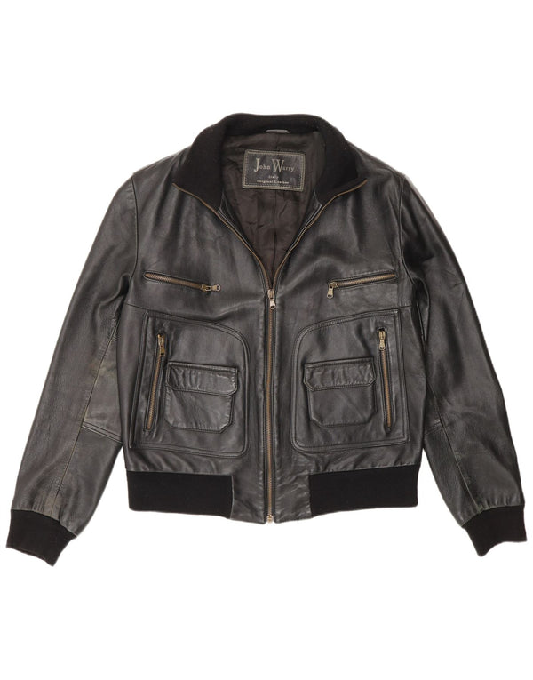 Vintage Mens Leather Jacket UK 38 Medium Black