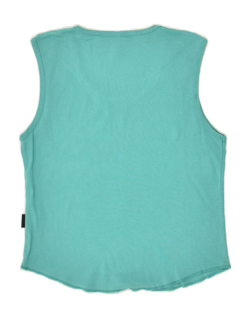 LEE Womens Slim Crop Vest Top UK 14 Large Turquoise | Vintage Lee | Thrift | Second-Hand Lee | Used Clothing | Messina Hembry 