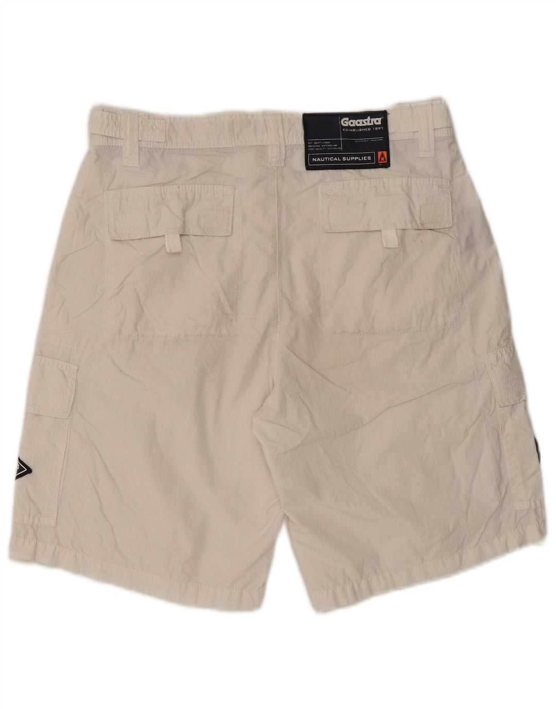 Gaastra Mens Graphic Cargo Shorts Small W29 White Cotton