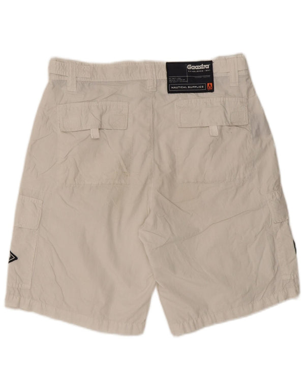 Gaastra Mens Graphic Cargo Shorts Small W29 White Cotton