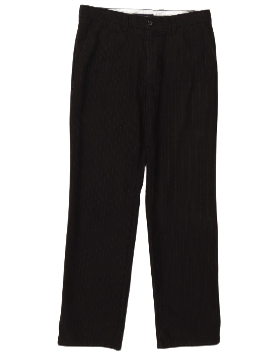 TOMMY HILFIGER Womens Straight Suit Trousers W32 L32 Black Striped Cotton