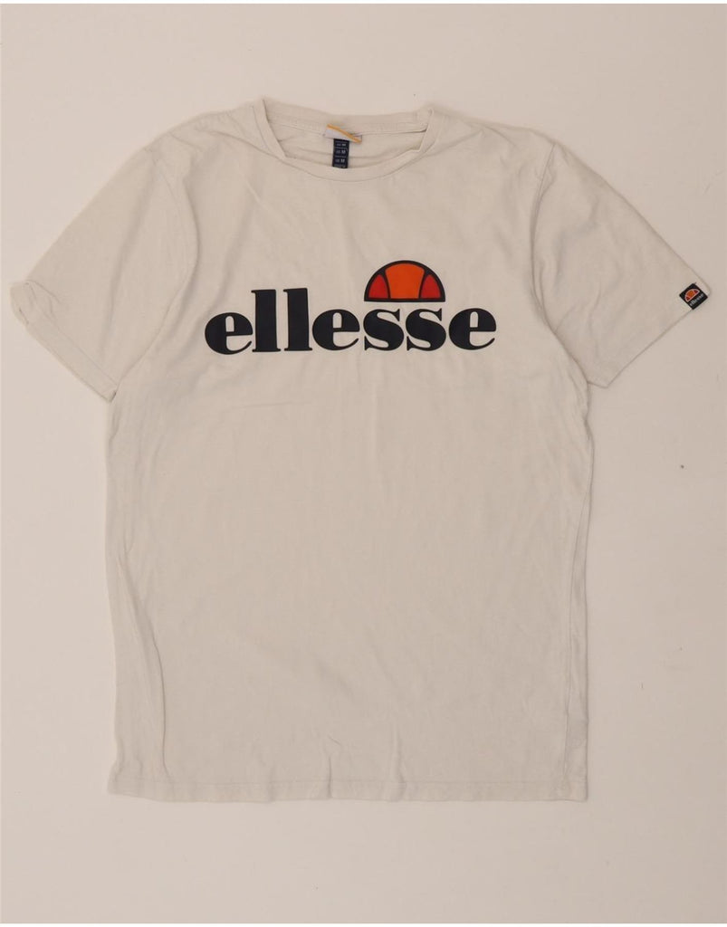 ELLESSE Mens Graphic T-Shirt Top Medium White Cotton Vintage Ellesse and Second-Hand Ellesse from Messina Hembry 