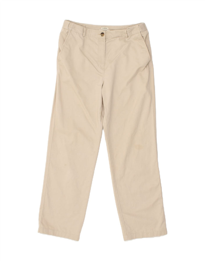 L.L.BEAN Womens Straight Chino Trousers US 10 Large W30 L30 Beige Cotton | Vintage L.L.Bean | Thrift | Second-Hand L.L.Bean | Used Clothing | Messina Hembry 